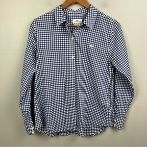 Vineyard Vines Shirt Womens 6 Blue White Check Long Sleeve Button Up